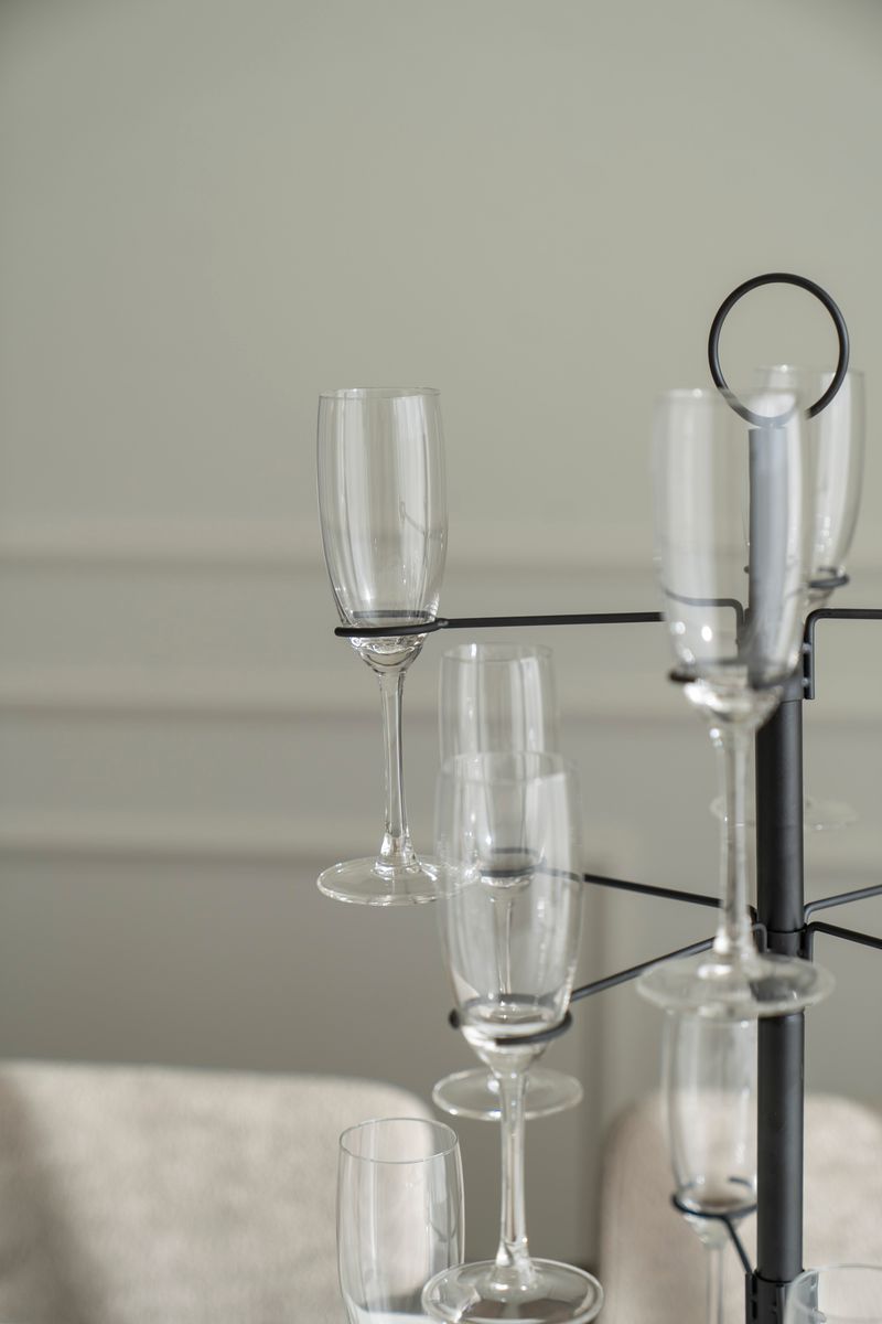 Vinglass stativ Matt Svart