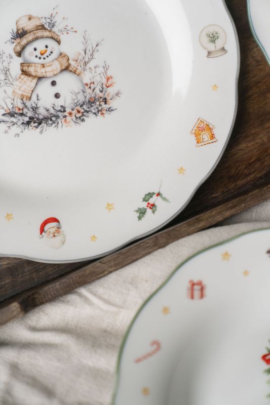 Juleminner Tallerken 26cm - Snømann
