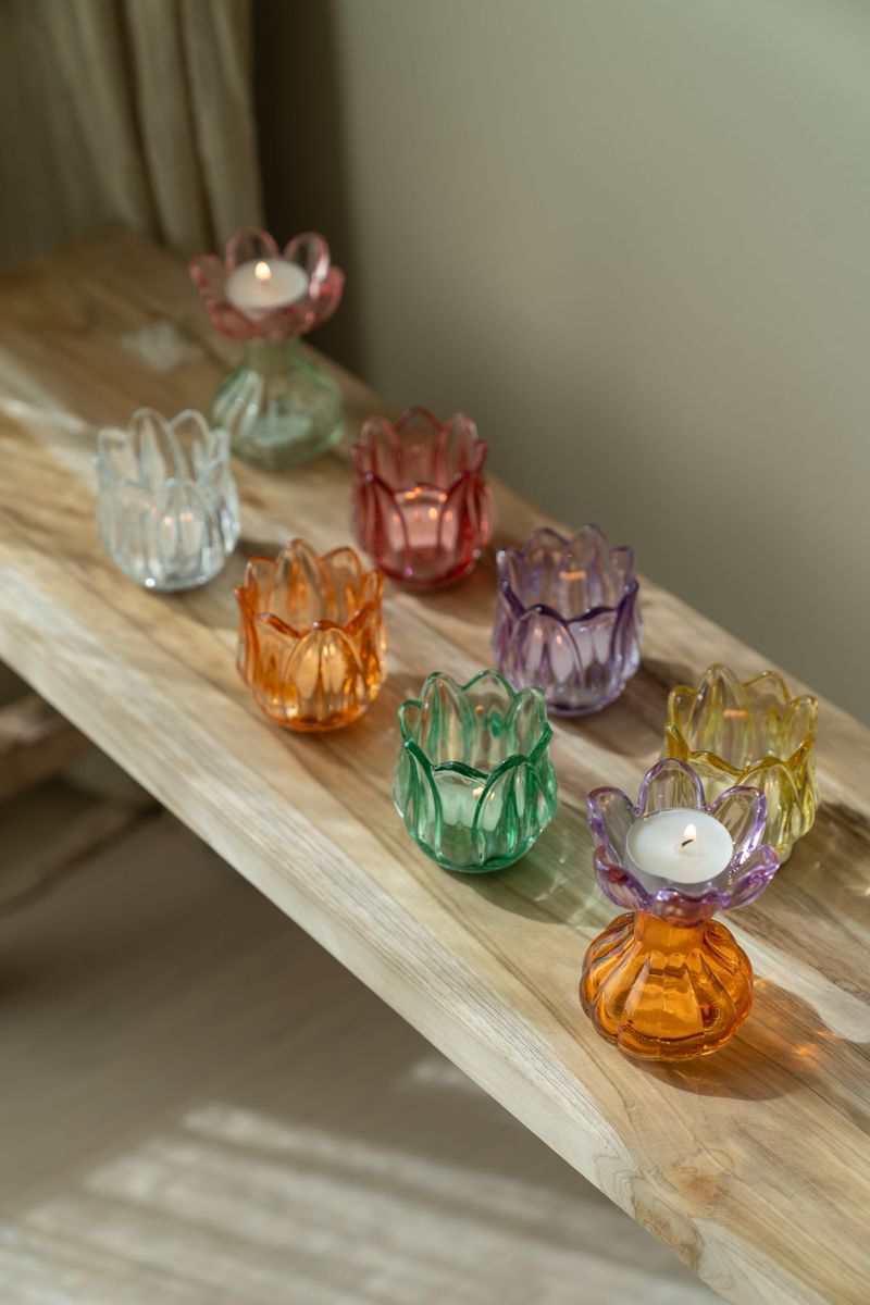 Telysholder glass – gul