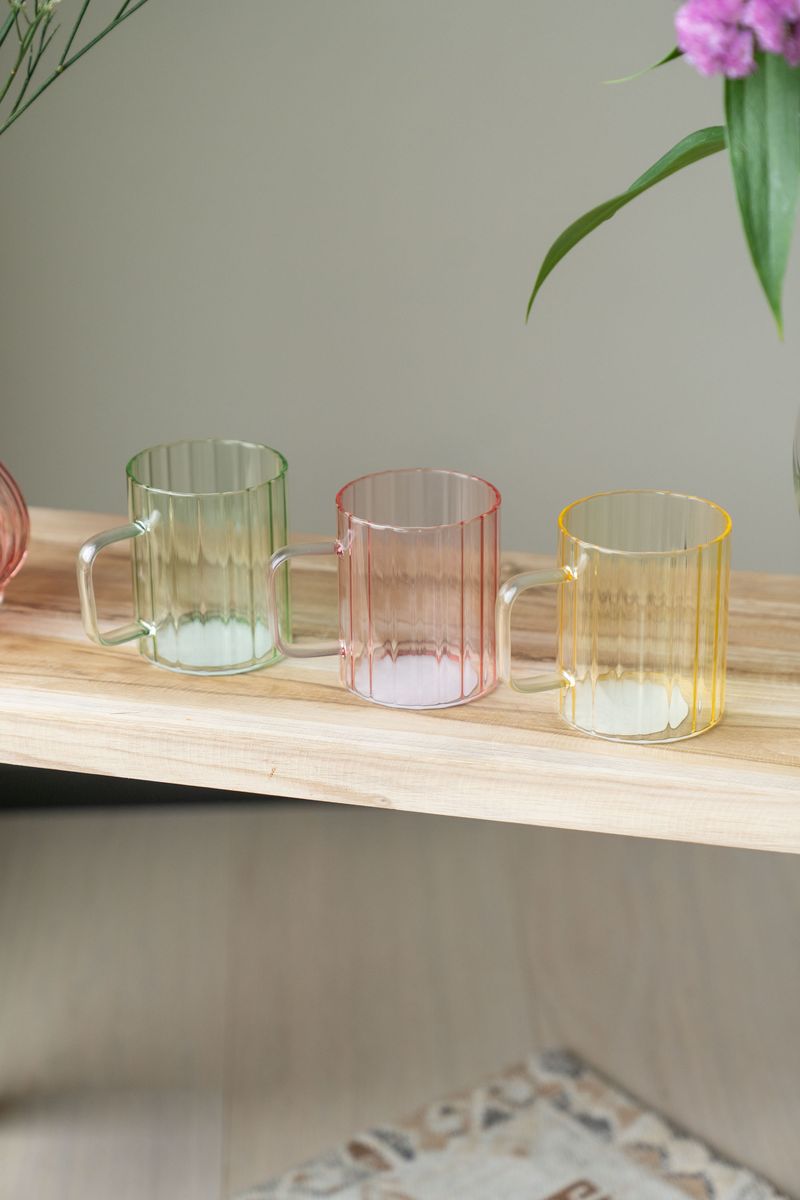 Te-glass med hank – 400 ml – Grønn