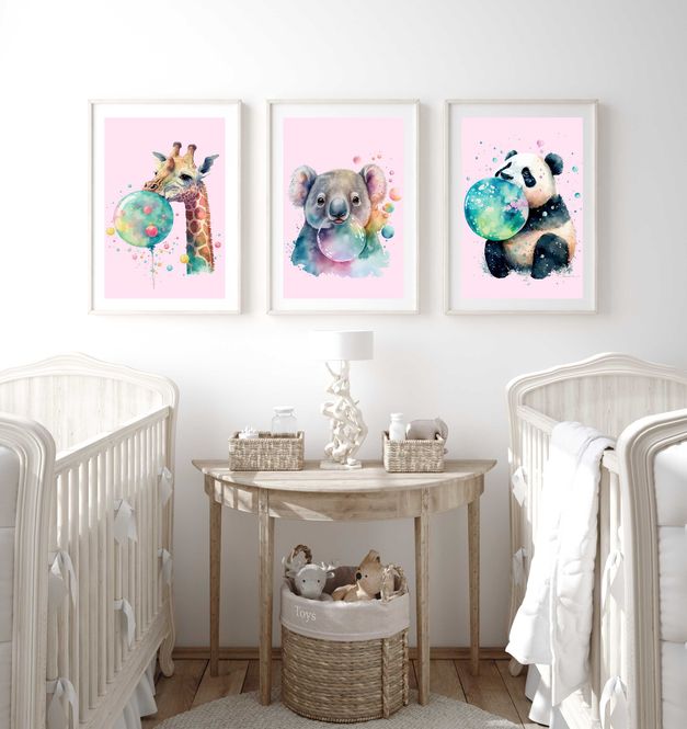 Hovedbilde Poster - Boble Panda Rosa