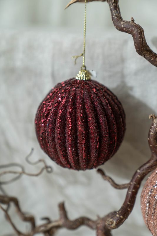 Glimmer Julekule 8cm - Burgunder