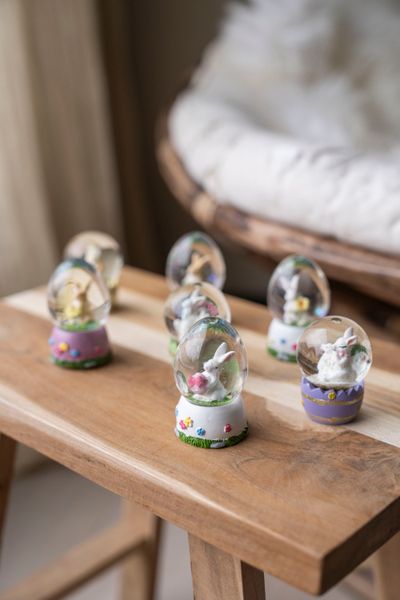 Hovedbilde Snøkule påskeegg – 7,5 cm – Hvit og ...