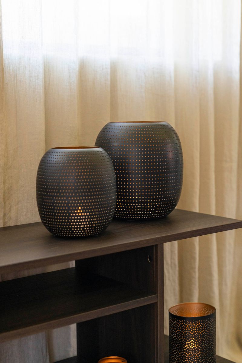 Lyslykt 21x22cm Svart