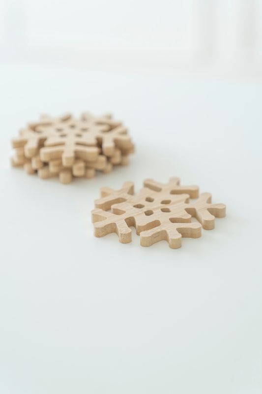 Glassbrikker 4pk - Snøfnugg