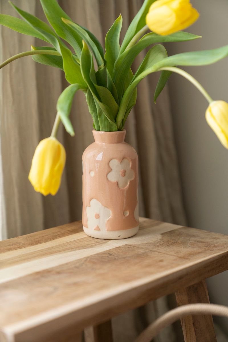 Vase blomster – 14 cm – rosa