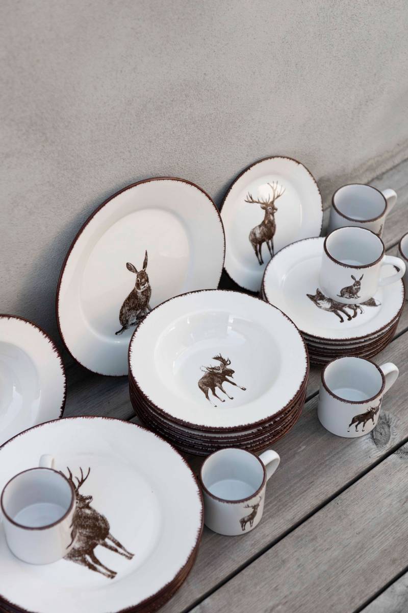 Villmark 4pk Sett Skål 22cm (Elg, Bjørn, Ulv, Pinnsvin)
