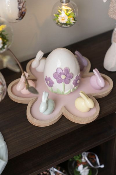 Hovedbilde Trebrett blomst – 29,5×22,5 cm – Rosa