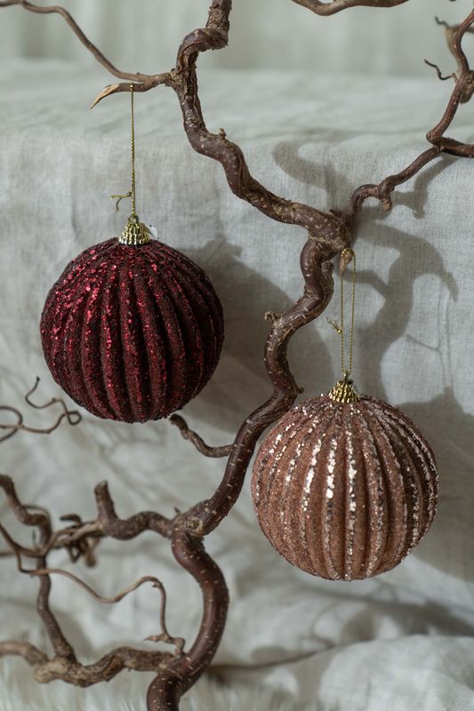 Glimmer Julekule 8cm - Burgunder