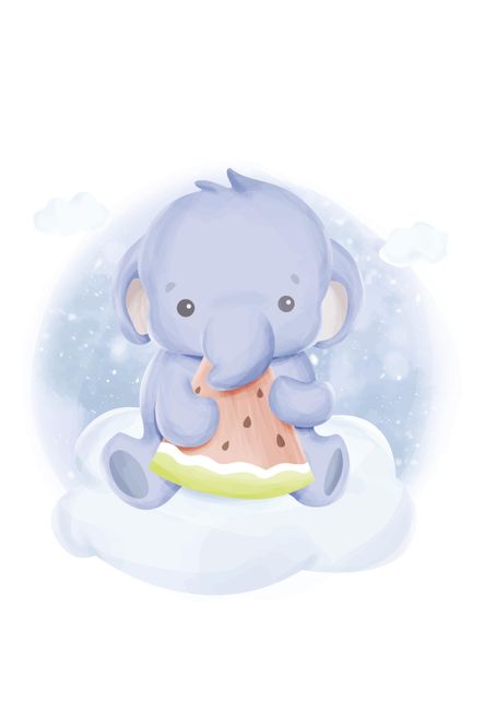 Hovedbilde Poster - Elefant m/Melon