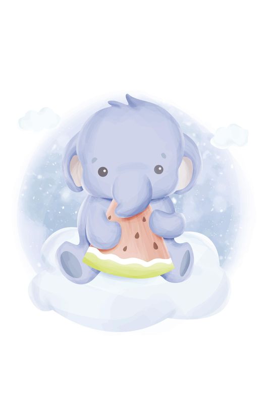 Poster - Elefant m/Melon