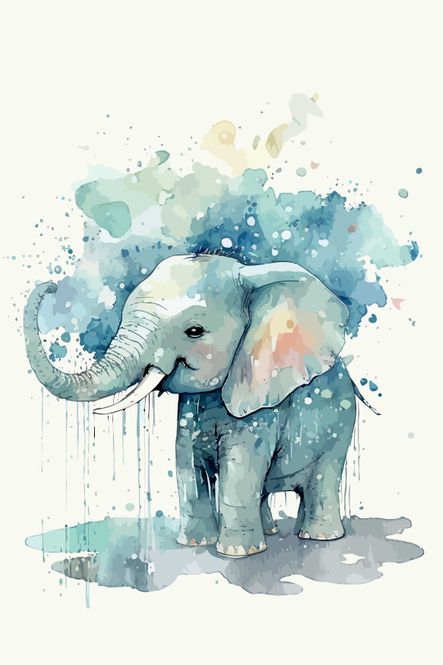 Hovedbilde Poster - Maling Elefant