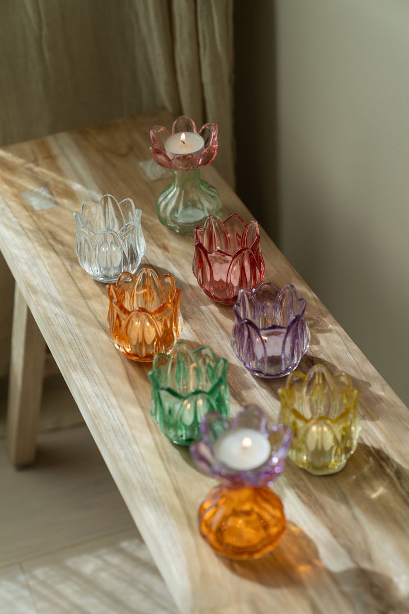 Telysholder glass – lilla