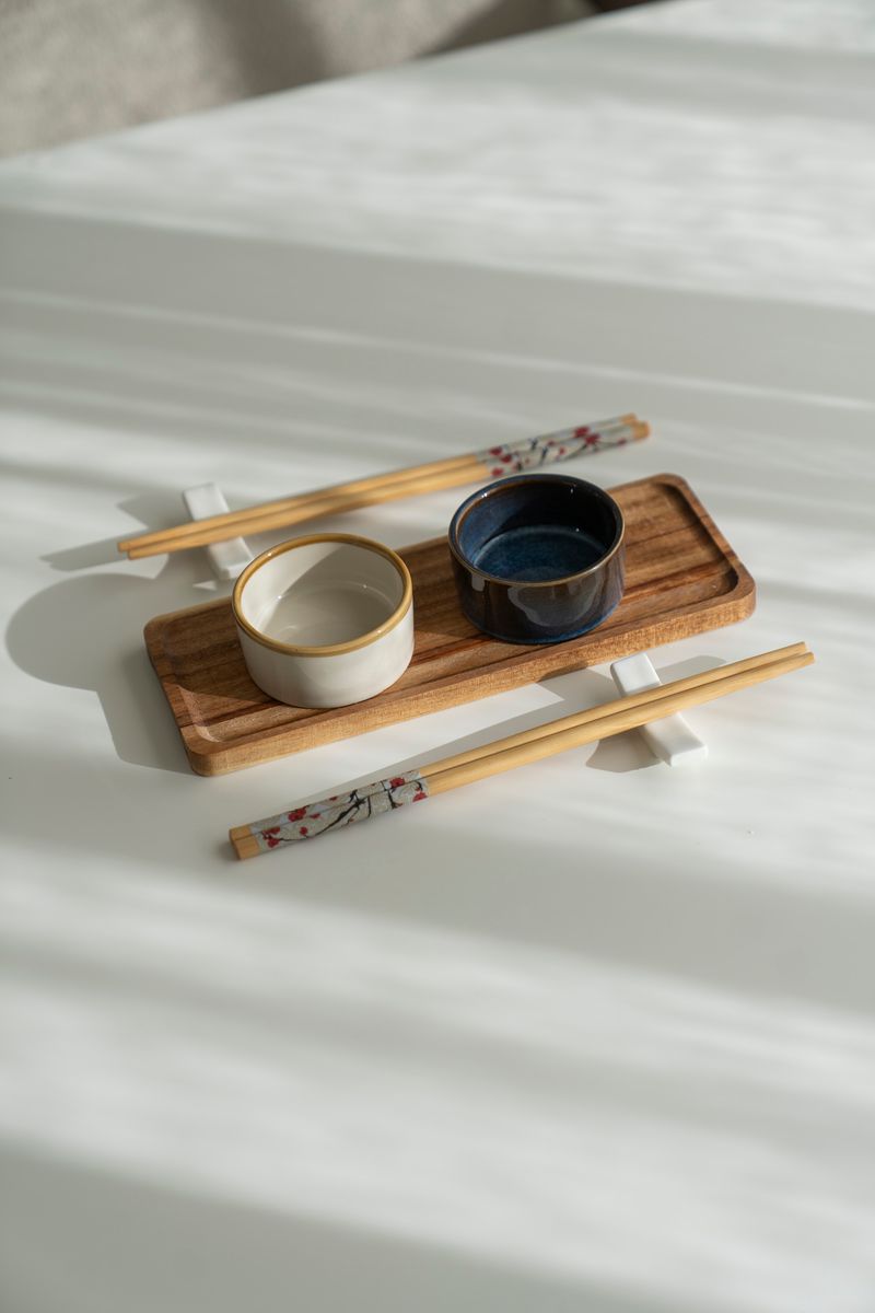 Sushisett - Blå og Hvit