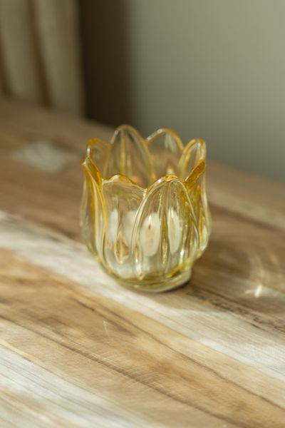 Hovedbilde Telysholder glass – gul