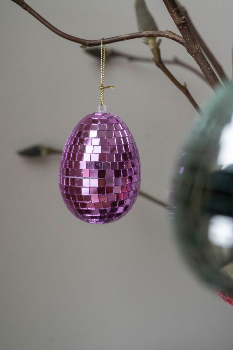 Speil-egg hengende – 8 cm – Lilla