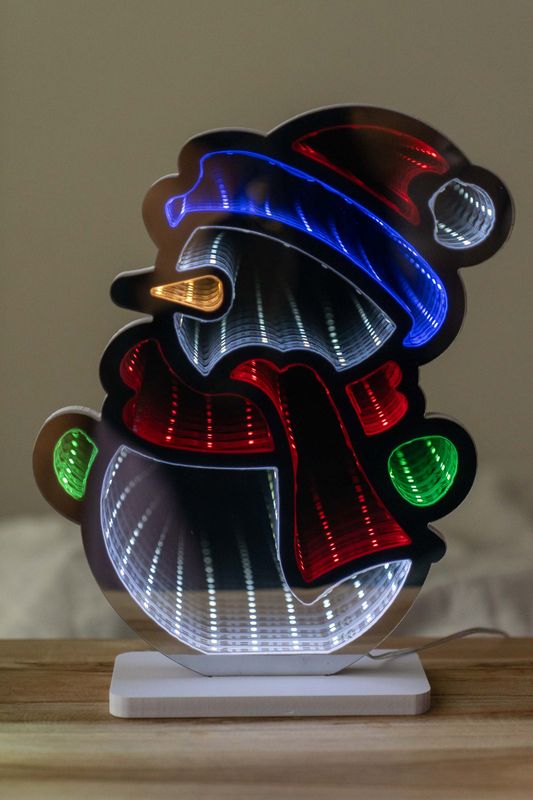 Mirror Infinity LED 28cm - Snømann