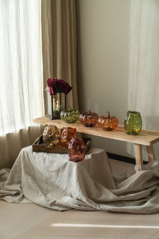 Glasgresskar LED 13cm - Oransje