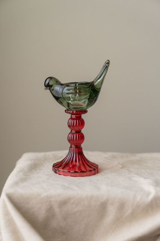 Lysestake Fugl 18cm - Grønn Topp