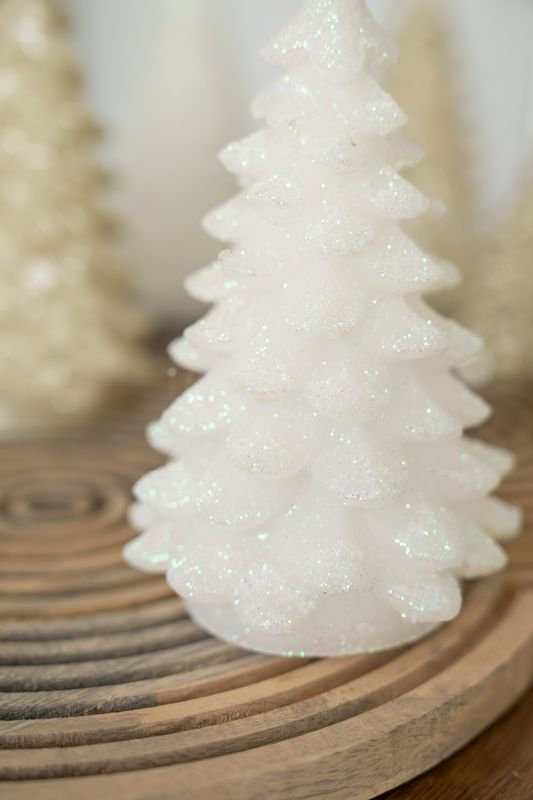 LED Lys Tre 17cm Glitter