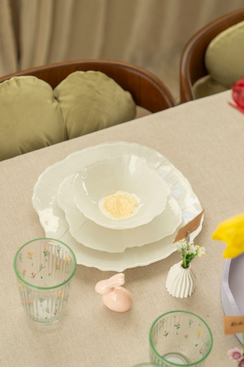 Valmue Tallerken 28cm - Hvit