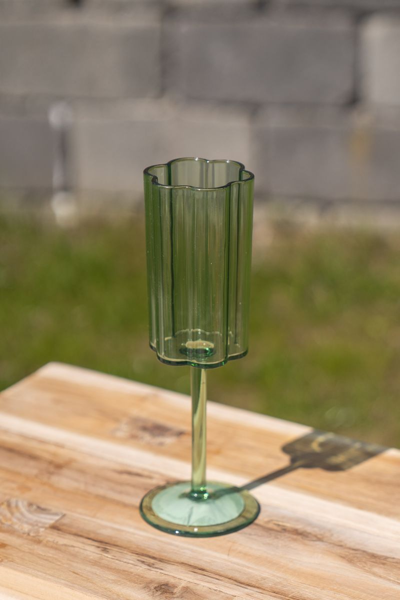 Blomst champagneglass – 200 ml – grønn