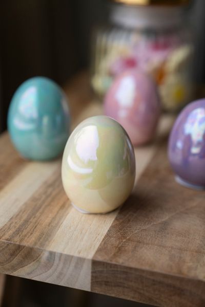 Hovedbilde Dekorativt påskeegg – gul