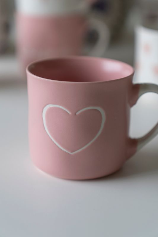 Kopp 320ml - Rosa Hjerte