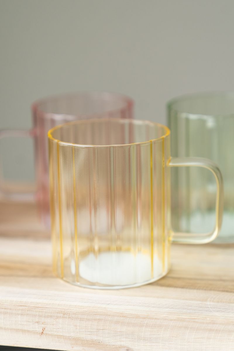 Te-glass med hank – 400 ml – Gul