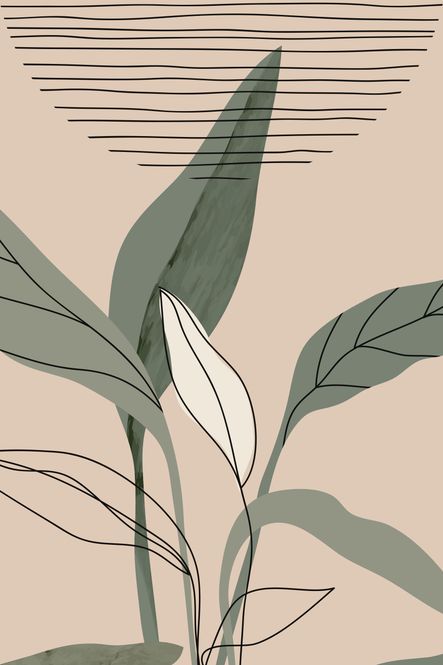 Hovedbilde Poster - Abstrakt Grønn og Beige 1