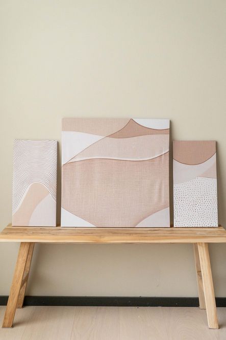 Hovedbilde Veggpynt 3pk - Abstrakt Beige
