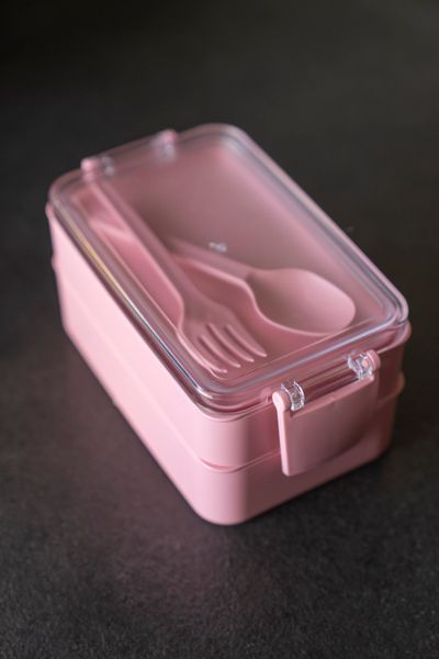 Hovedbilde Lunsjboks m/bestikk - Rosa