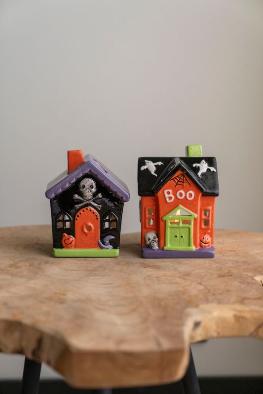 LED Halloween Hus 15cm - Skalle