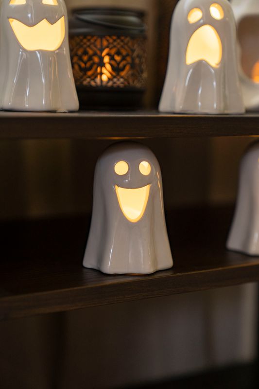 LED Spøkelse 10cm - Glad