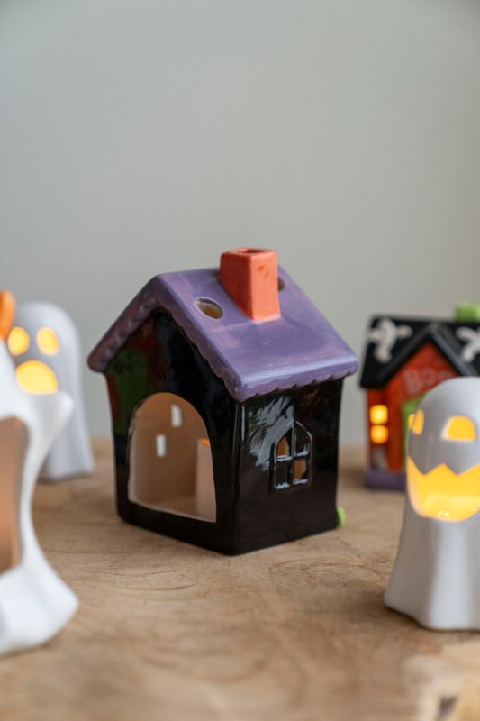 LED Halloween Hus 15cm - Skalle