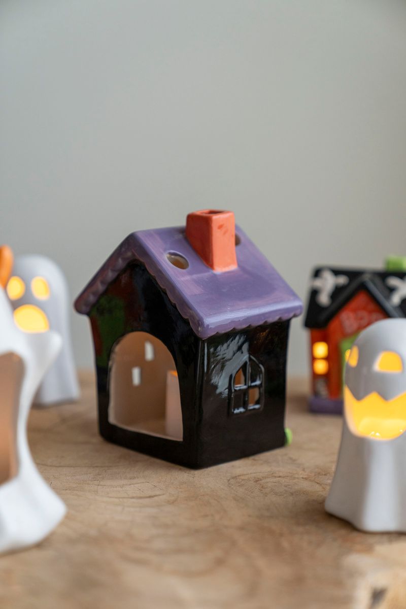 LED Halloween Hus 15cm - Skalle
