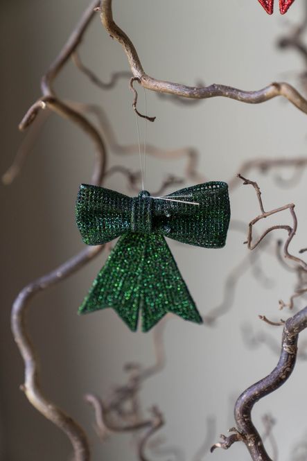 Hovedbilde Juletrepynt Glittersløyfe 11cm - Grønn