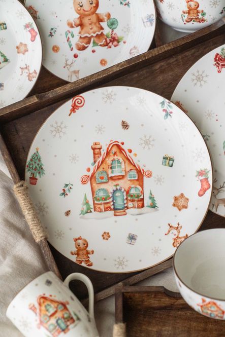 Hovedbilde Sukkerland - Tallerken 26,5cm Pepperkakehus 