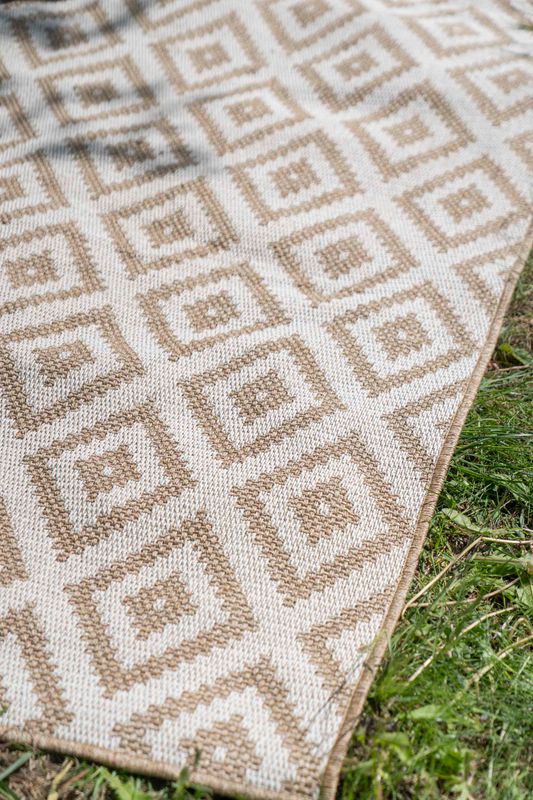 Utendørs Teppe 230x160cm Beige og Hvit
