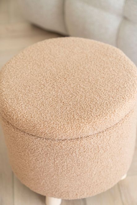 Hovedbilde Teddy puff m/oppbevaring - Beige