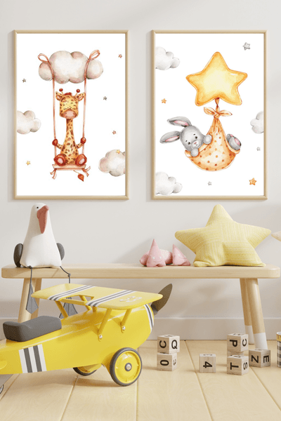 Hovedbilde Poster - Giraff, Sky og Disse