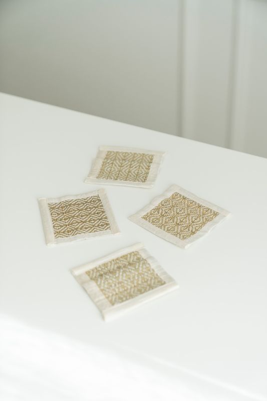 Glassunderlag 4pk 10cm - Hvit