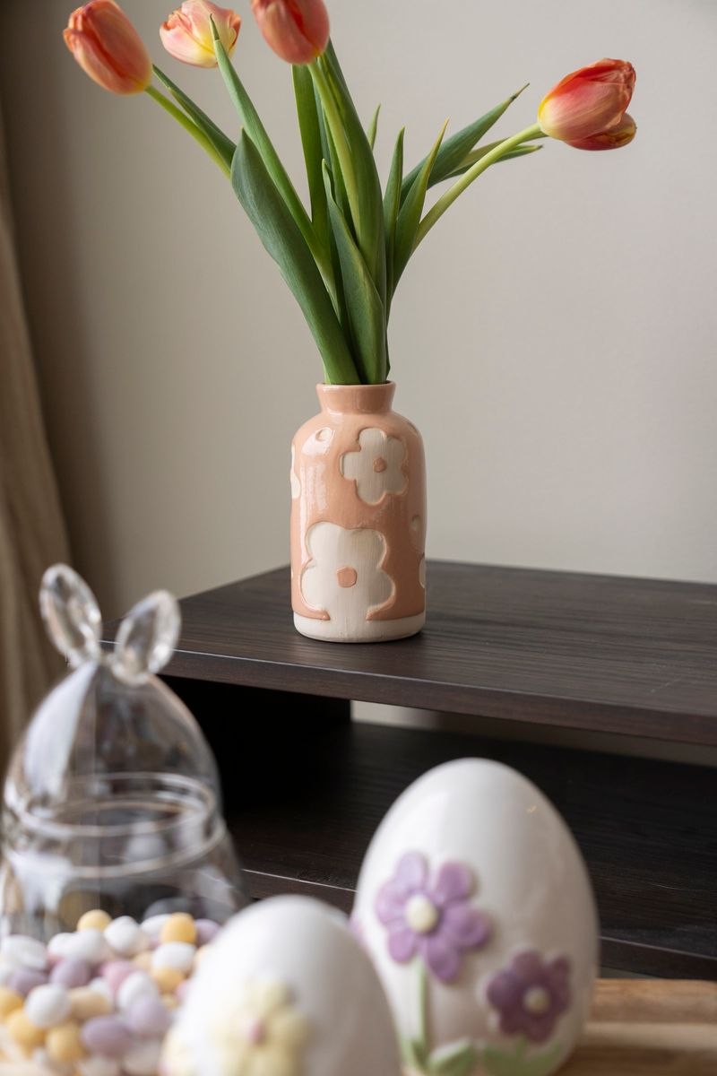 Vase blomster – 14 cm – rosa