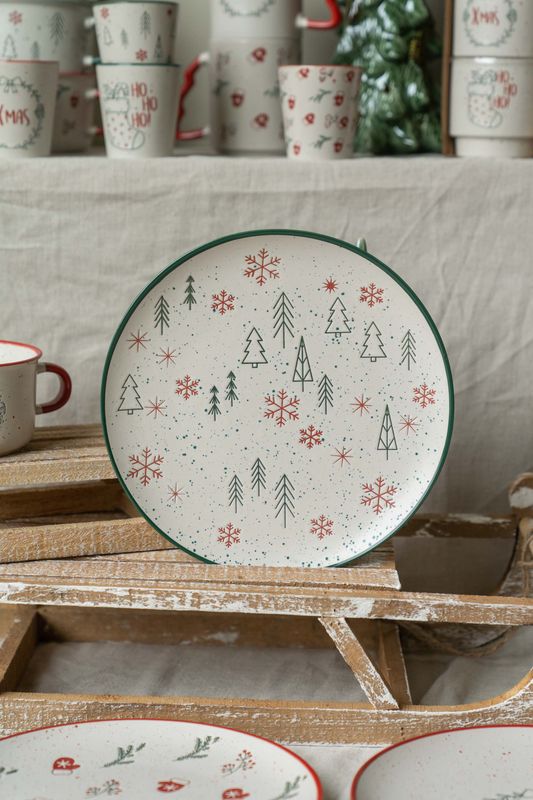 Julehilsen Tallerken 26,5cm - Tre