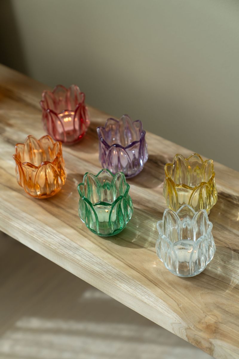Telysholder glass – rosa