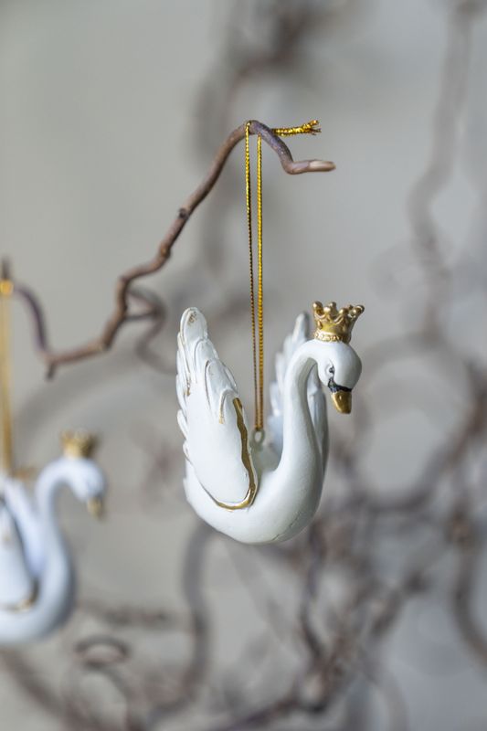 Svane juletrepynt Krem